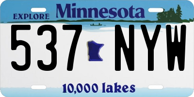 MN license plate 537NYW