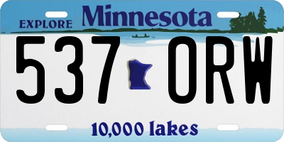 MN license plate 537ORW