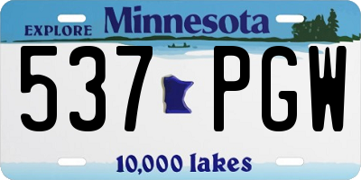 MN license plate 537PGW