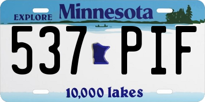 MN license plate 537PIF
