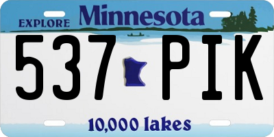 MN license plate 537PIK