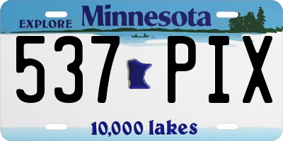 MN license plate 537PIX