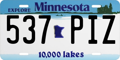 MN license plate 537PIZ