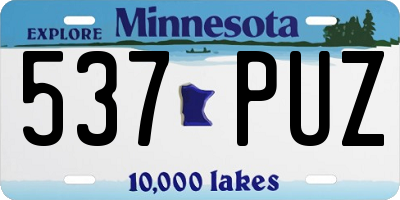 MN license plate 537PUZ