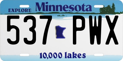 MN license plate 537PWX