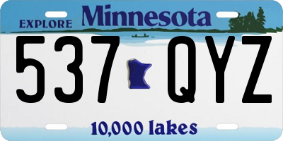 MN license plate 537QYZ
