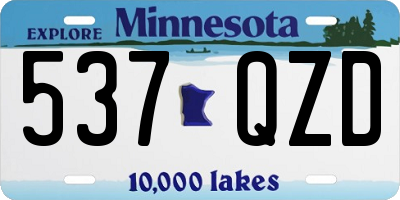 MN license plate 537QZD