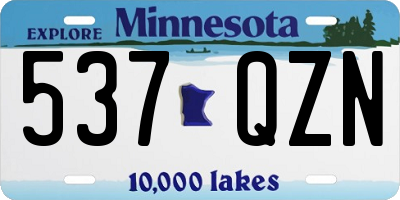 MN license plate 537QZN