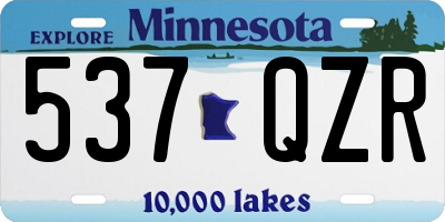 MN license plate 537QZR