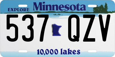MN license plate 537QZV