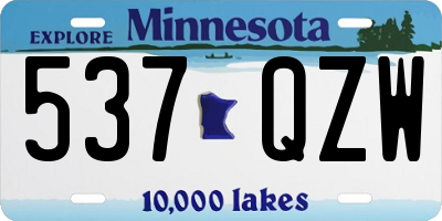 MN license plate 537QZW