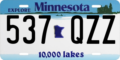 MN license plate 537QZZ
