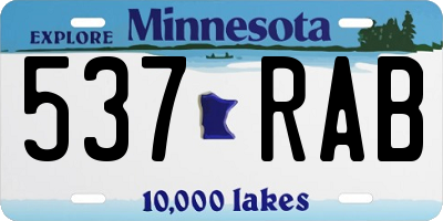 MN license plate 537RAB