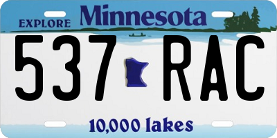 MN license plate 537RAC
