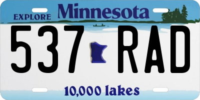 MN license plate 537RAD