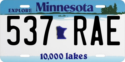 MN license plate 537RAE