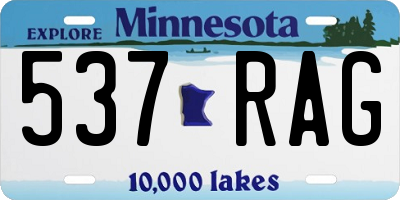 MN license plate 537RAG