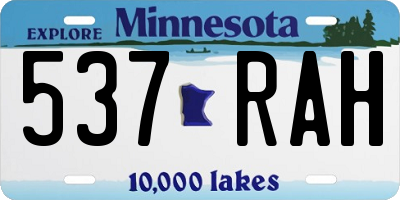 MN license plate 537RAH