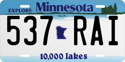 MN license plate 537RAI