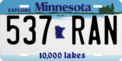 MN license plate 537RAN