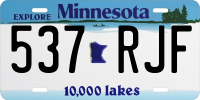 MN license plate 537RJF