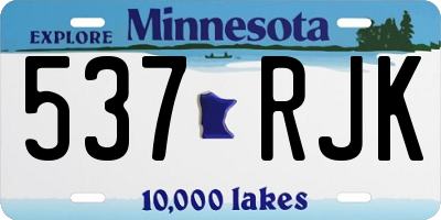 MN license plate 537RJK