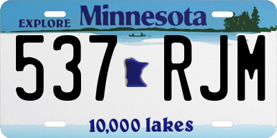 MN license plate 537RJM
