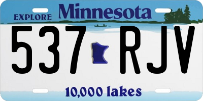 MN license plate 537RJV