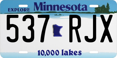 MN license plate 537RJX