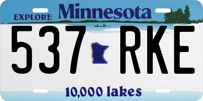 MN license plate 537RKE