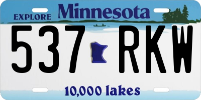 MN license plate 537RKW
