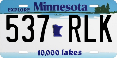 MN license plate 537RLK