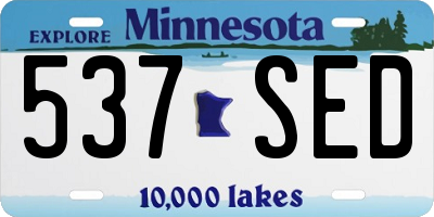 MN license plate 537SED