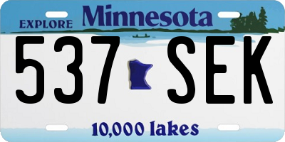 MN license plate 537SEK