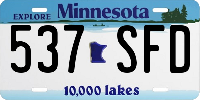 MN license plate 537SFD