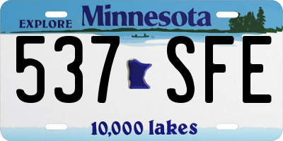 MN license plate 537SFE