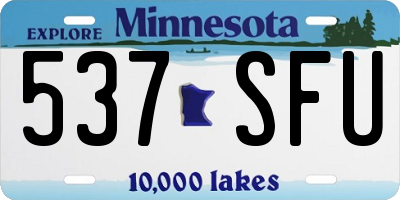 MN license plate 537SFU