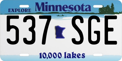 MN license plate 537SGE