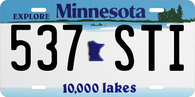 MN license plate 537STI