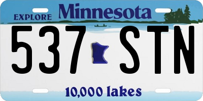 MN license plate 537STN