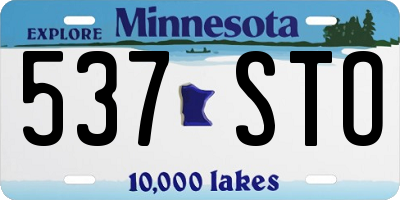 MN license plate 537STO