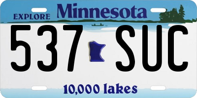 MN license plate 537SUC