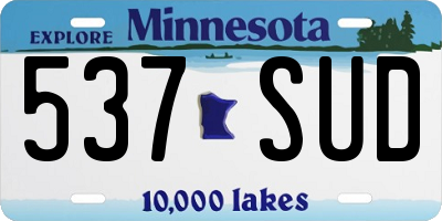 MN license plate 537SUD