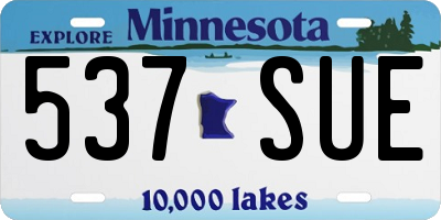 MN license plate 537SUE