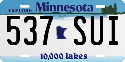 MN license plate 537SUI