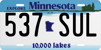 MN license plate 537SUL