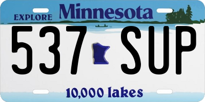 MN license plate 537SUP