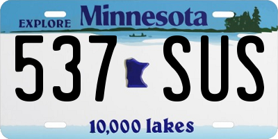 MN license plate 537SUS