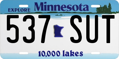 MN license plate 537SUT