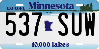 MN license plate 537SUW